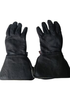 SKSII Black Leather Gauntlet Gloves | FITS Women’s L/XL (Mens XS) | Heatlok™